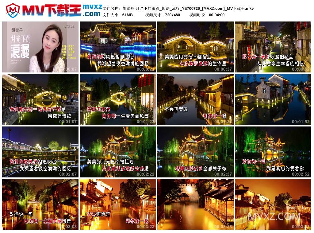 胡蜜丹-月光下的浪漫_国语_流行_YE700726